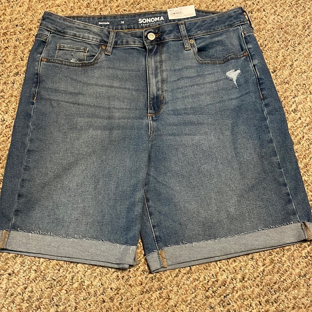 Sonoma High Waisted Denim Bermuda Shorts